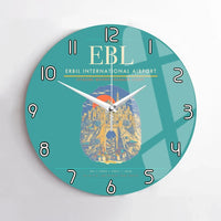 Thumbnail for Erbil International Airport (EBL) design on turquoise no frame wall clock