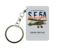 Thumbnail for Royal Aircraft Factory S.E.5a design on light gray designed key chain, double-side print