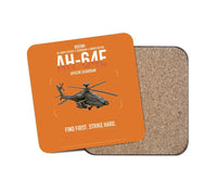 Thumbnail for Boeing AH-64E Apache Guardian design on orange 1 piece coaster