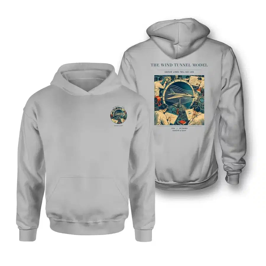 VINTAGE G4174 - The Wind Tunnel Model - Double-Side Hoodie design on lightgray double side
