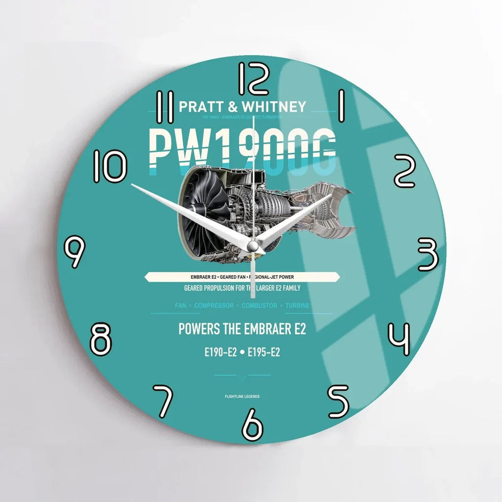 PW1900G design on turquoise no frame wall clock