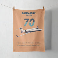 Thumbnail for Bombardier Learjet 70 design on orange towel