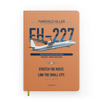 Thumbnail for Fairchild Hiller FH-227B design on orange notebook