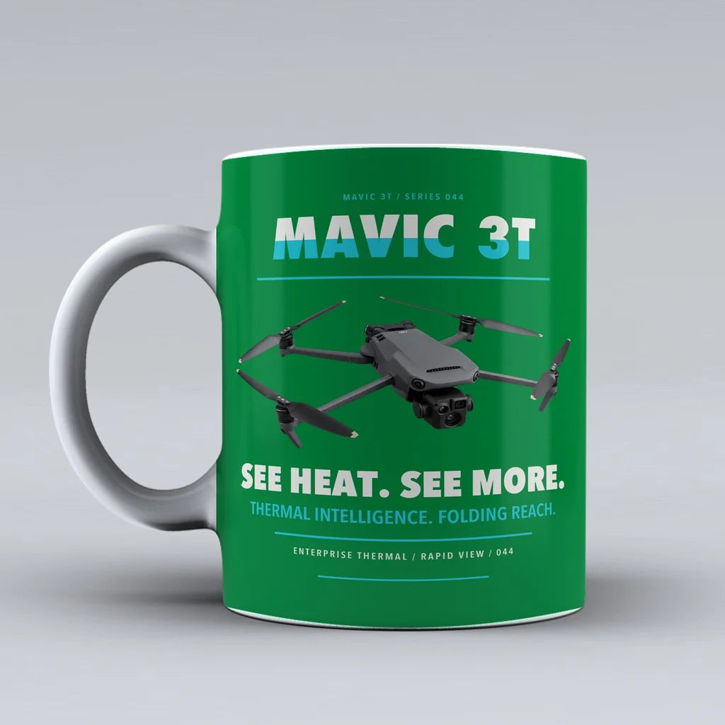 Mavic 3 Thermal Mug design on green dji