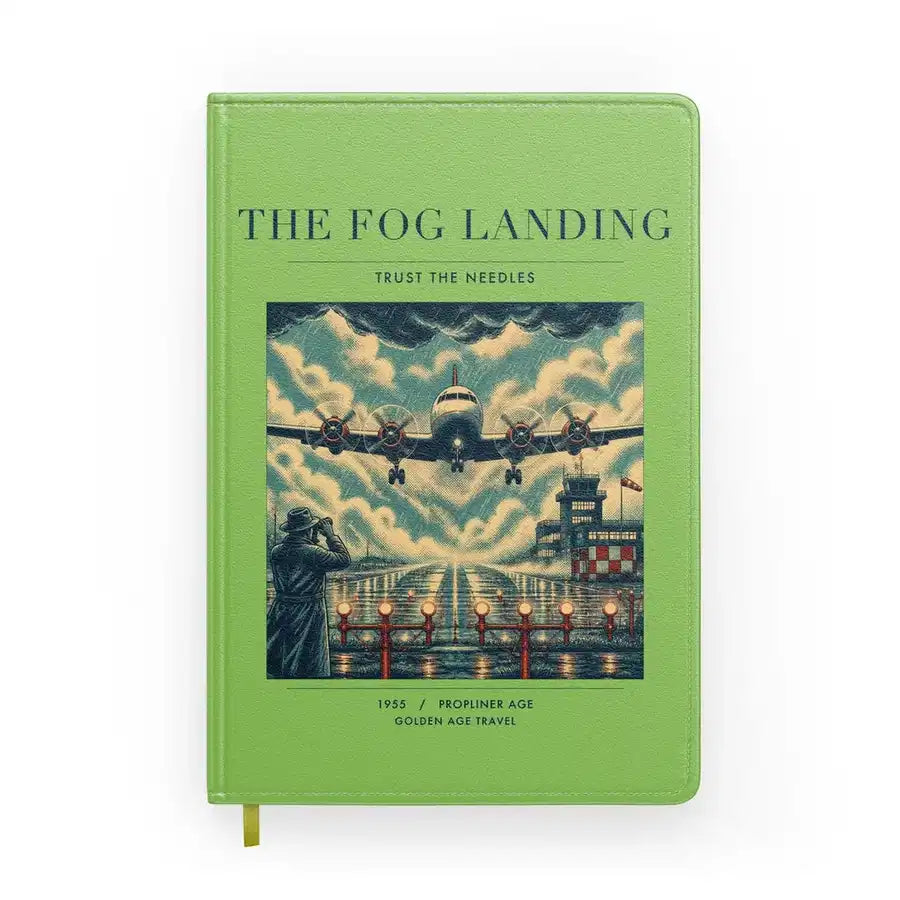 VINTAGE G4095 - The Fog Landing - Designed Notebooks design on lightgreen