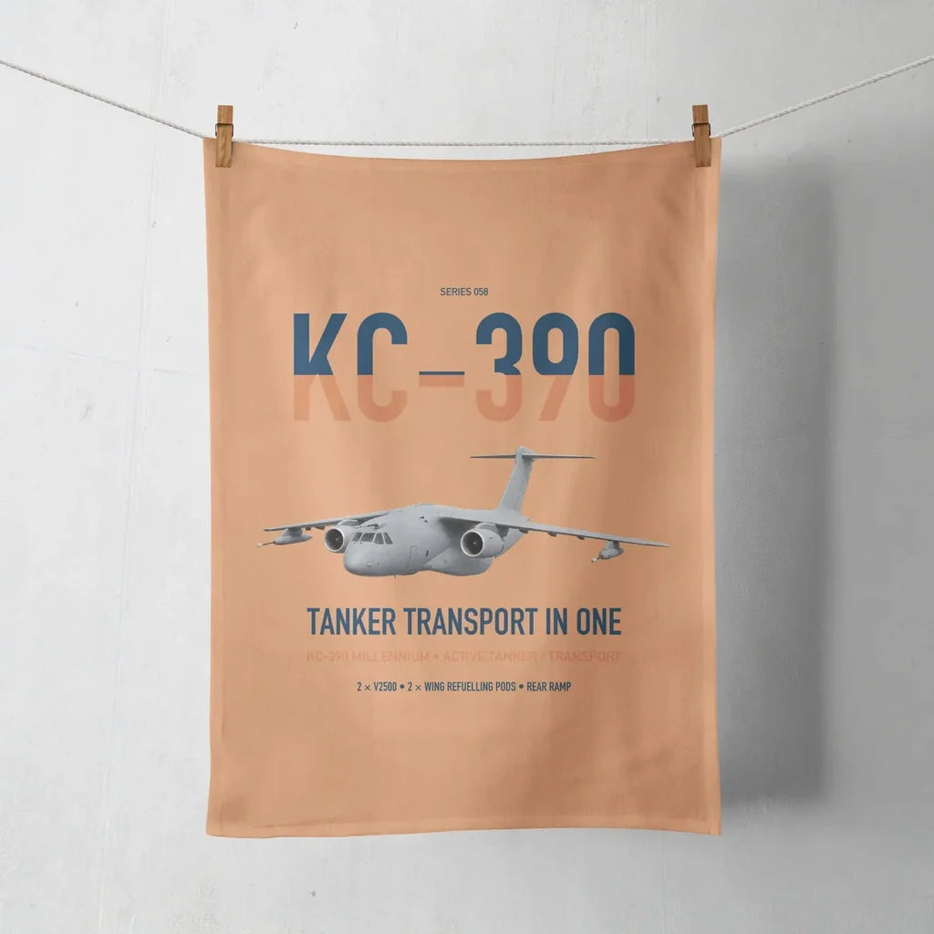Embraer KC-390 Millennium design on orange towel