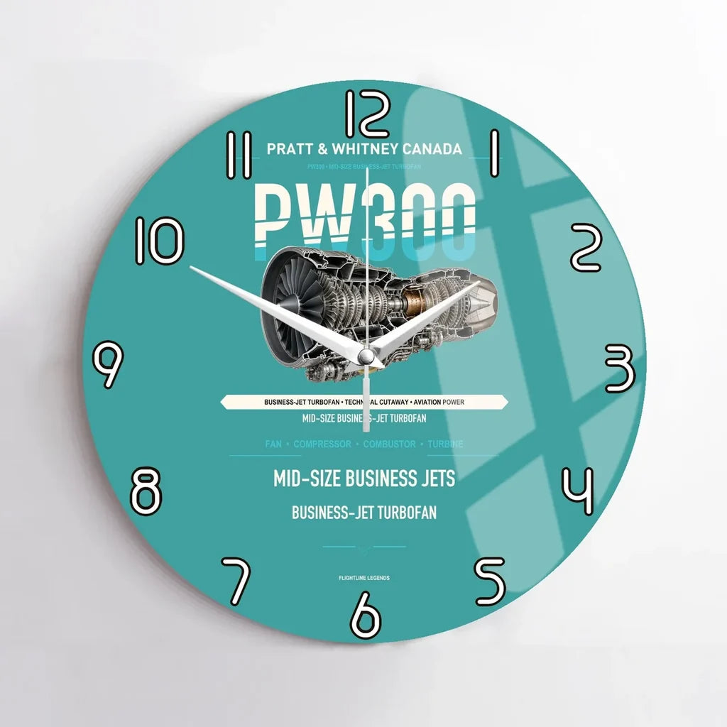 PW300 design on turquoise no frame wall clock