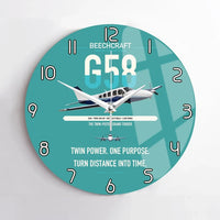 Thumbnail for Beechcraft Baron G58 design on turquoise no frame wall clock