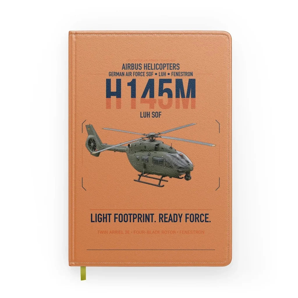 Airbus Helicopters H145M LUH SOF design on orange notebook