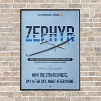 Thumbnail for Airbus Zephyr S vertical canvas print - framed - light blue background