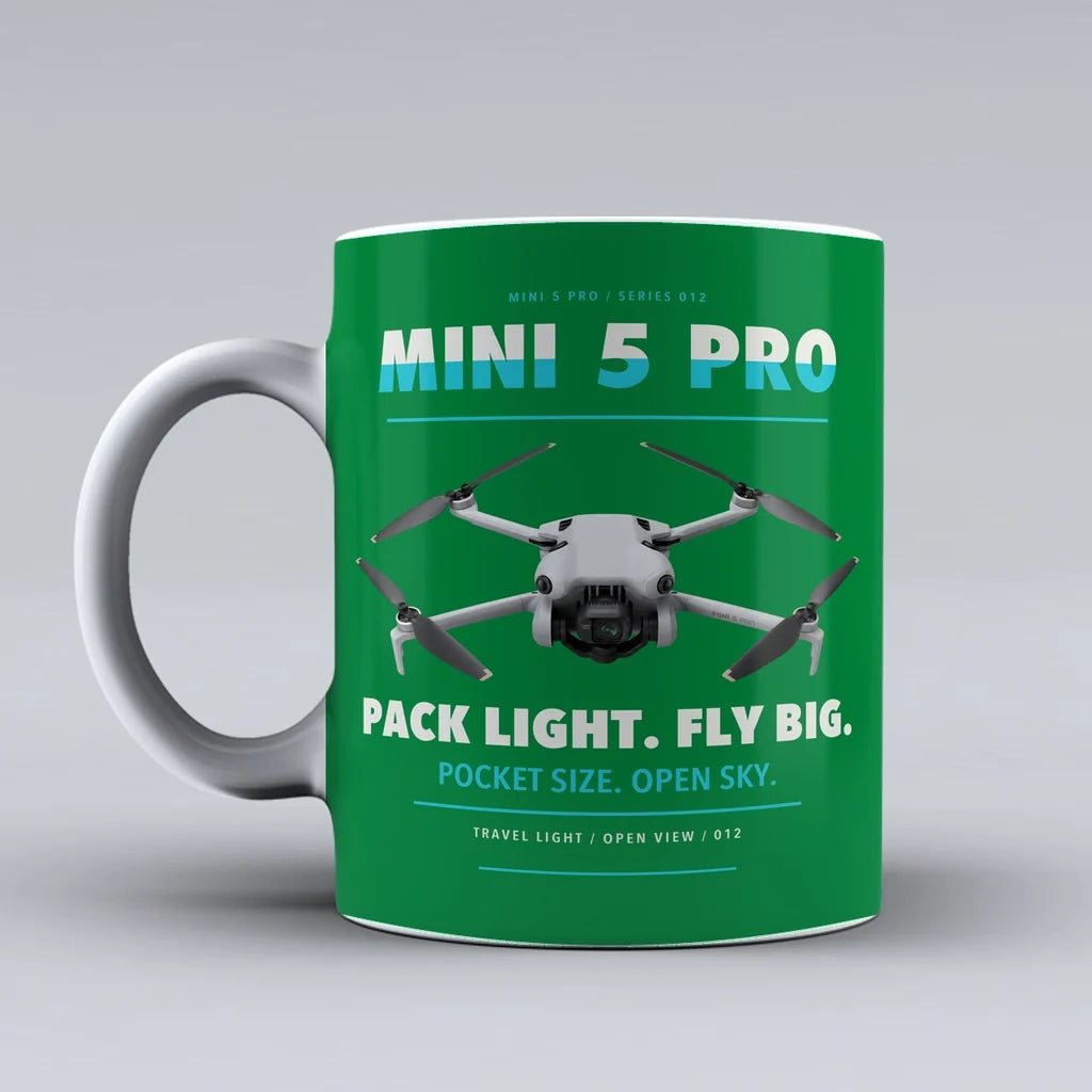Mini 5 Pro Mug design on green dji