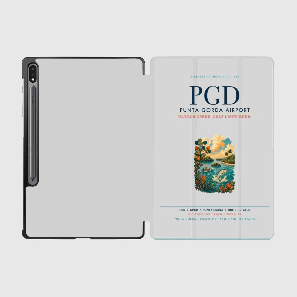 Punta Gorda Airport (PGD) design on light gray samsung tablet tablet case