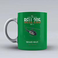 Thumbnail for Bell 205A-1++ design on green ceramic mug, double-side print