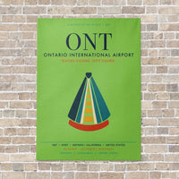 Thumbnail for Ontario International Airport ONT vertical canvas print - no frame - light green background