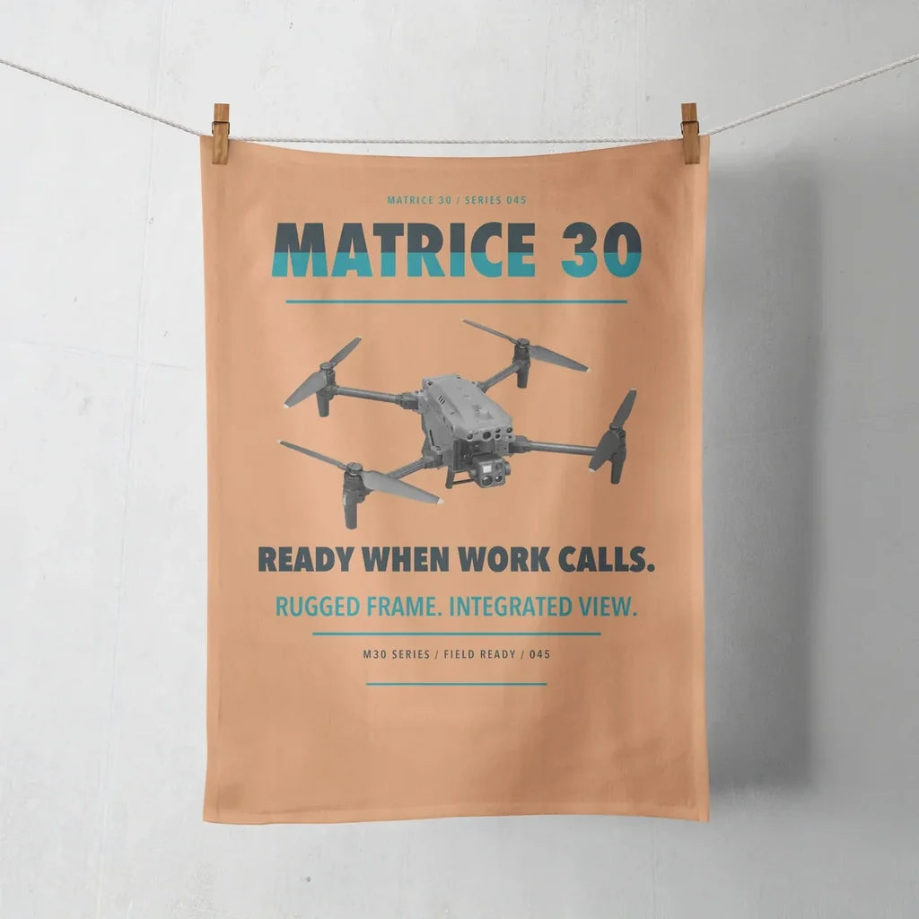 DJI Matrice 30 design on orange towel