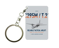 Thumbnail for Airbus C295M T.21 design on light gray designed key chain, double-side print