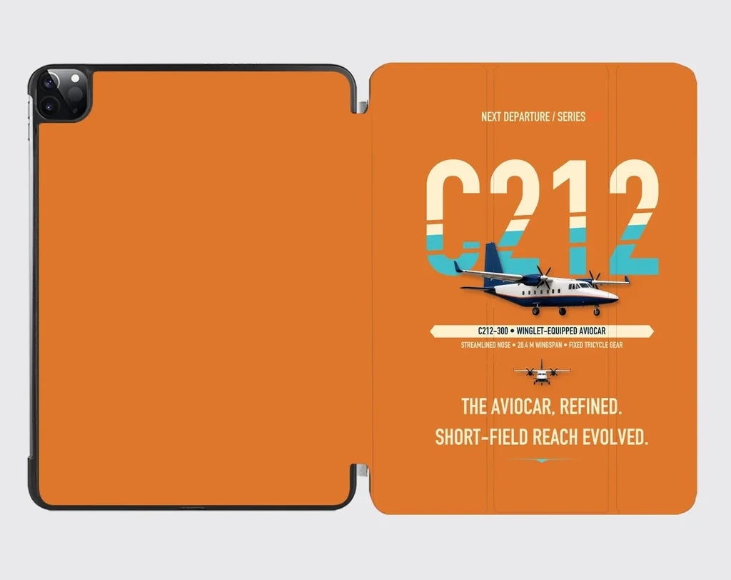 CASA C-212-300 Aviocar design on orange ipad tablet case