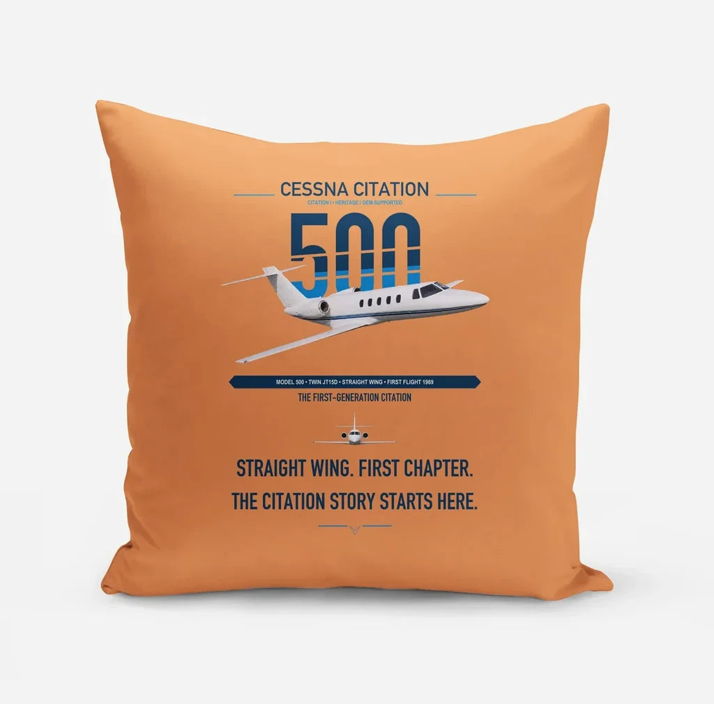 Cessna Citation 500 - Citation I design on orange pillow