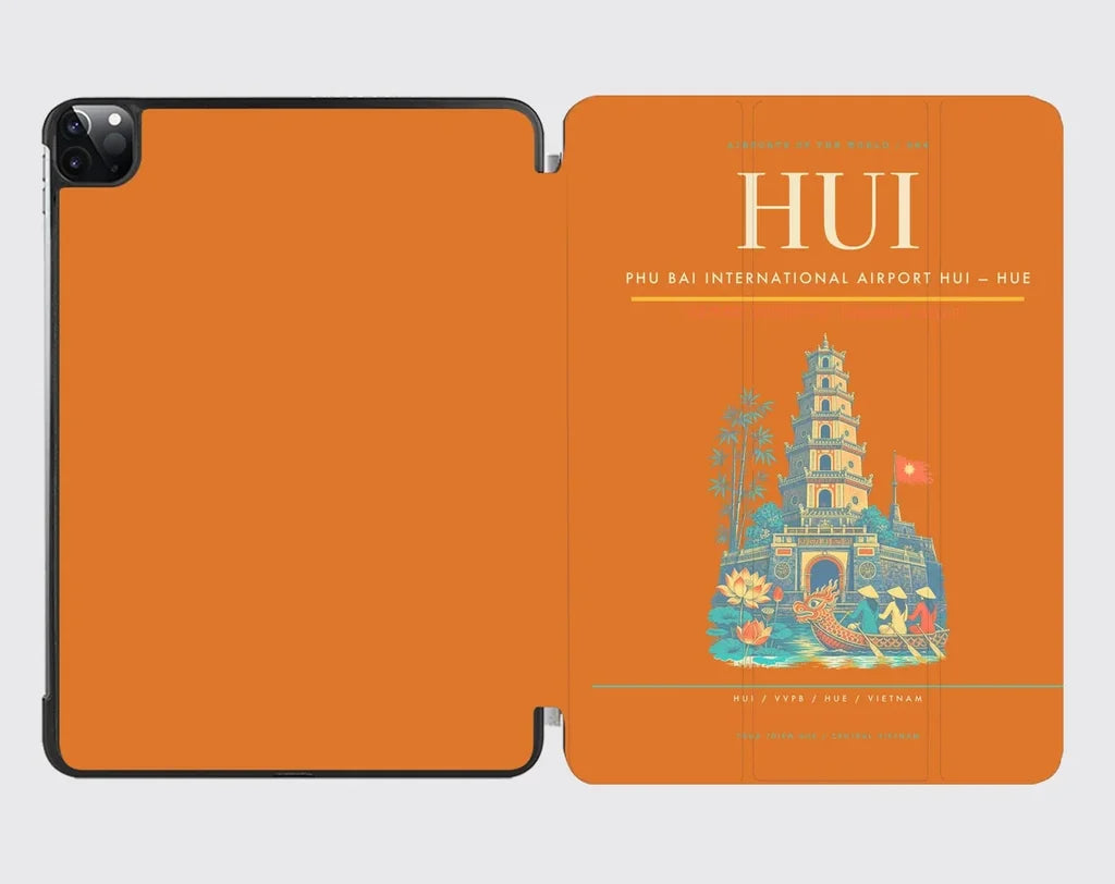 Phu Bai International Airport (HUI) design on orange ipad tablet case