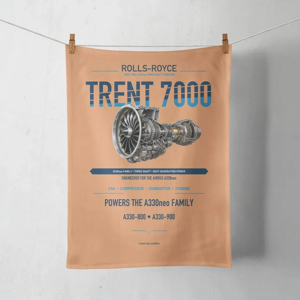 TRENT 7000 design on orange towel