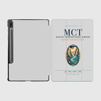 Thumbnail for Muscat International Airport (MCT) design on light gray samsung tablet tablet case