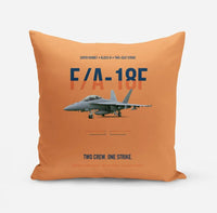 Thumbnail for F-A-18F Super Hornet Block III Two Crew One Strike design on orange pillow