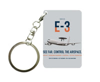 Thumbnail for E-3 Sentry AWACS design on light gray designed key chain, double-side print