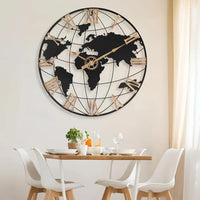Thumbnail for Large Map Metal Minimalist Round Wall Clock - view 19