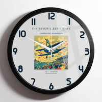 Thumbnail for VINTAGE G4157 - The Wingwalker's Wave - Designed Wall Clocks design on lightgray framed