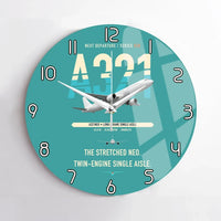 Thumbnail for Airbus A321neo design on turquoise no frame wall clock
