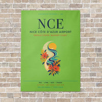 Thumbnail for Nice Côte d’Azur Airport NCE vertical canvas print - no frame - light green background
