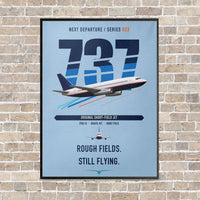 Thumbnail for Boeing 737-200 vertical canvas print - framed - light blue background
