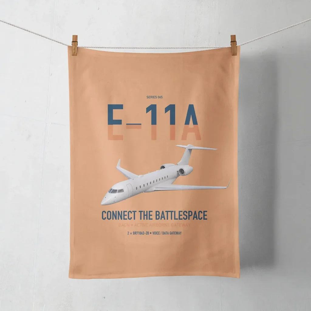 E-11A BACN design on orange towel