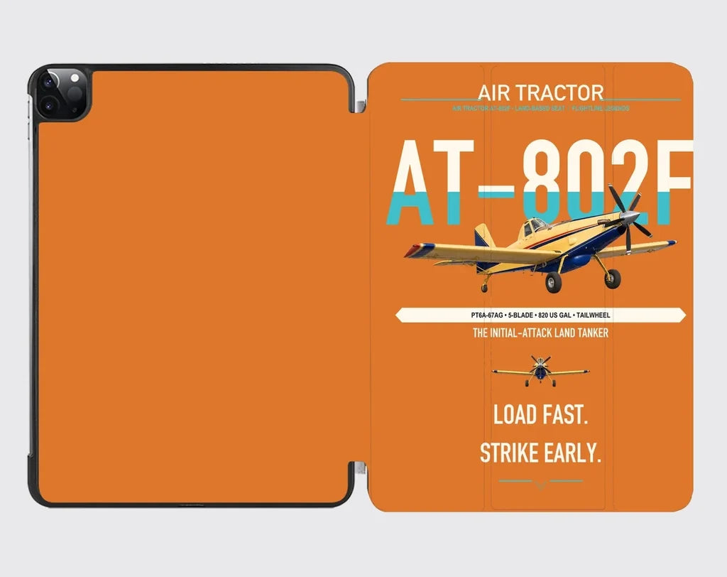 Air Tractor AT-802F design on orange ipad tablet case