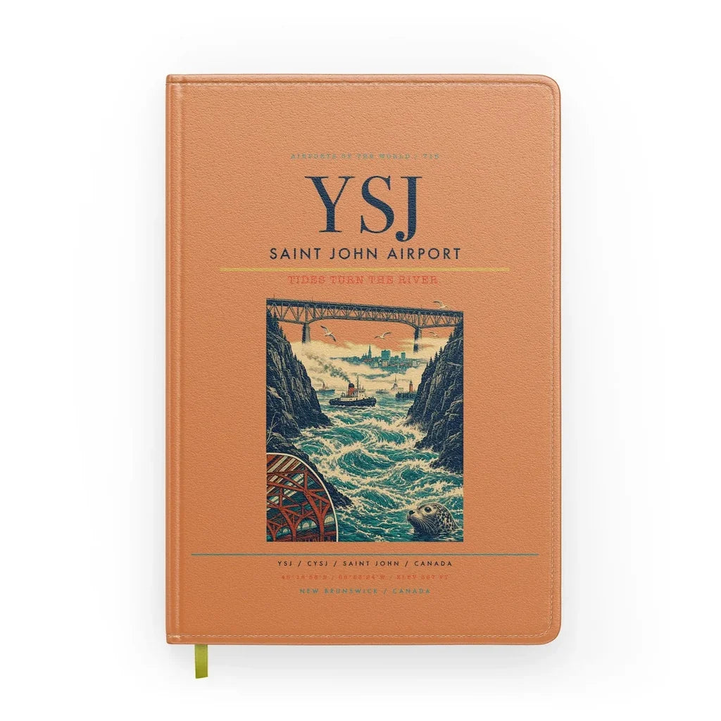 Saint John Airport (YSJ) design on orange notebook