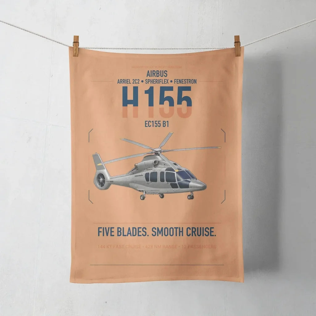 Airbus H155 EC155 B1 design on orange towel