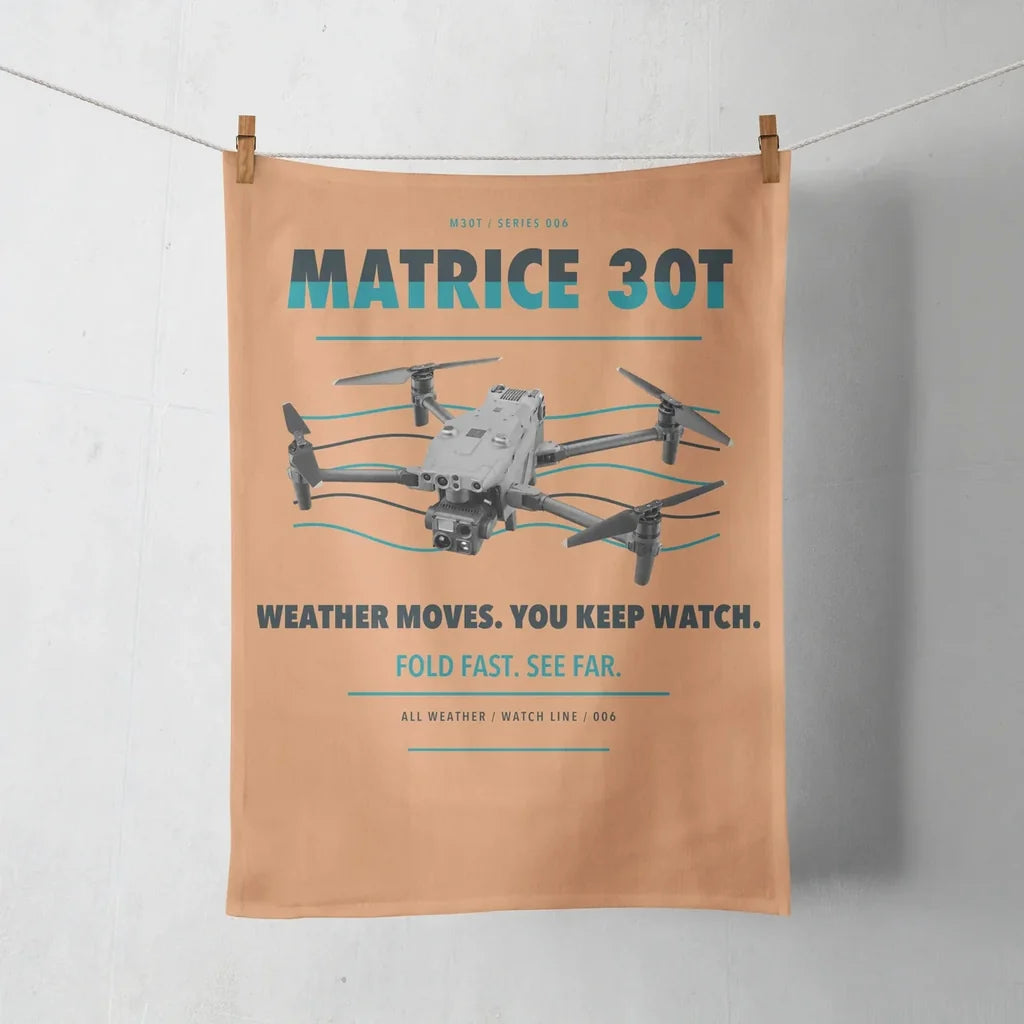 DJI Matrice 30T design on orange towel