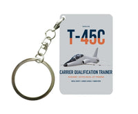 Thumbnail for T-45C Goshawk design on light gray designed key chain, double-side print