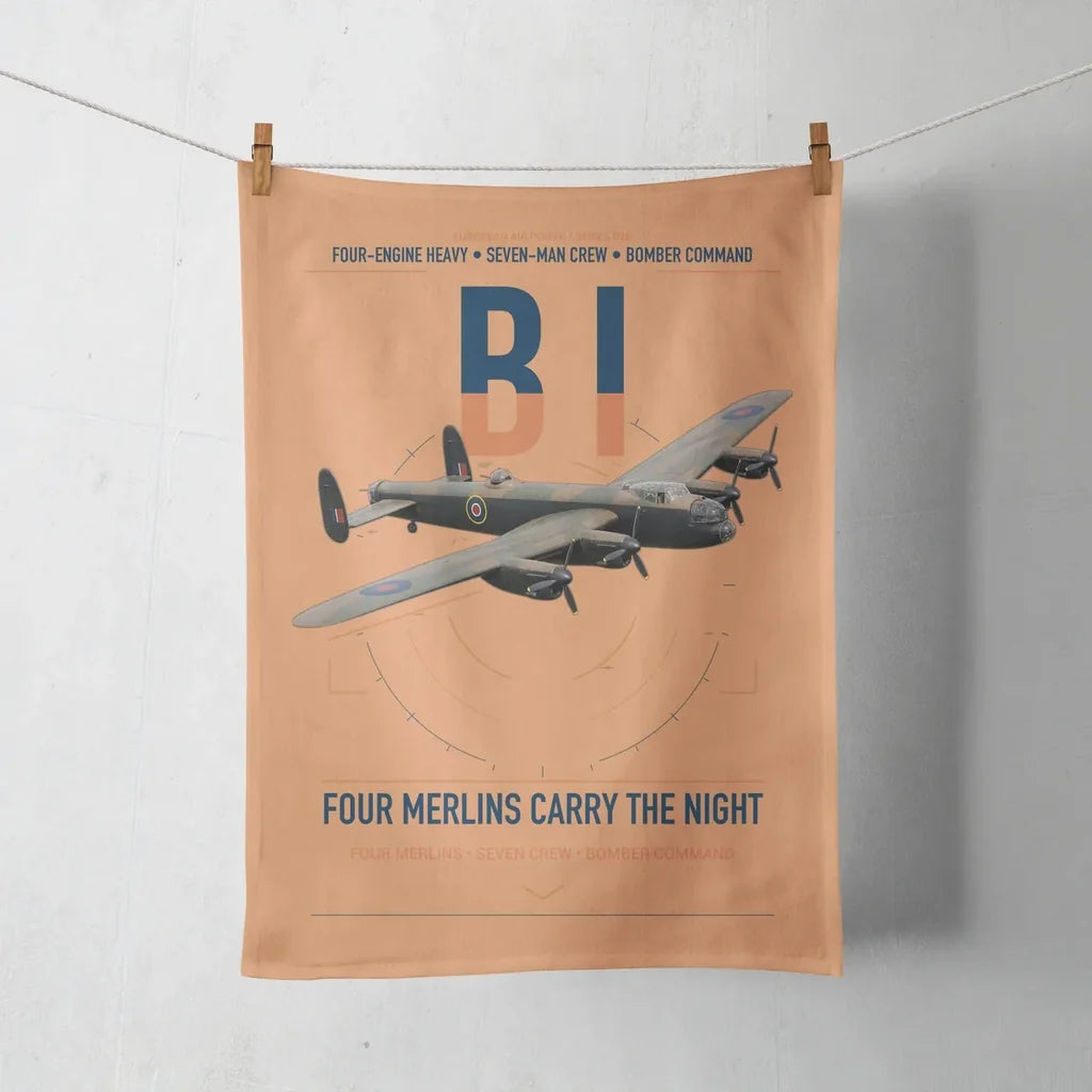 Avro Lancaster B I design on orange towel
