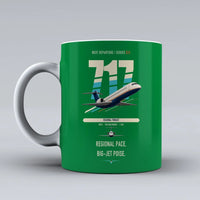 Thumbnail for Boeing 717-200 double-side print on green ceramic mug