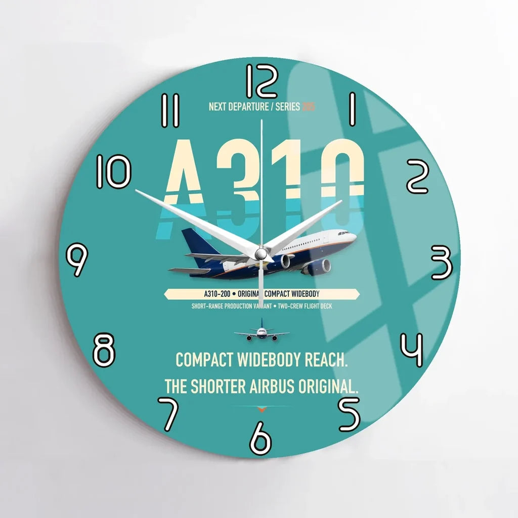 Airbus A310-200 design on turquoise no frame wall clock