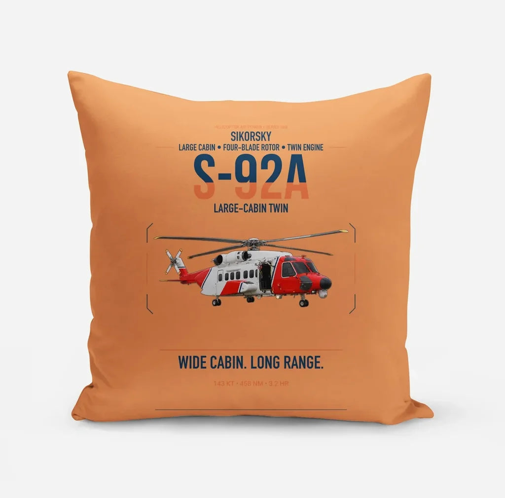 Sikorsky S-92A design on orange pillow