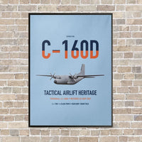 Thumbnail for Transall C-160D vertical canvas print - framed - light blue background