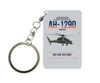 Thumbnail for AgustaWestland AH-129D Mangusta design on light gray designed key chain, double-side print