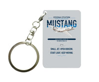 Thumbnail for Cessna Citation Mustang design on light gray designed key chain, double-side print