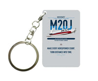 Thumbnail for Mooney M20J 201 design on light gray designed key chain, double-side print