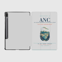 Thumbnail for Ted Stevens Anchorage International Airport (ANC) design on light gray samsung tablet tablet case