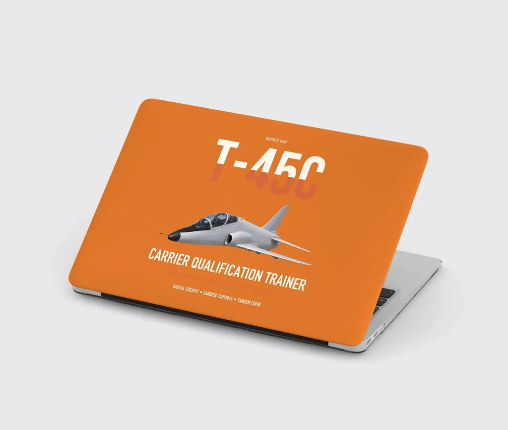 T-45C Goshawk design on orange MacBook case
