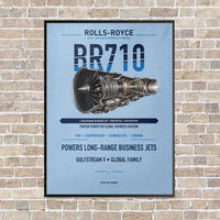 Thumbnail for BR710 vertical canvas print - framed - light blue background