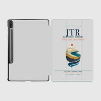 Thumbnail for Santorini Airport (JTR) design on light gray samsung tablet tablet case